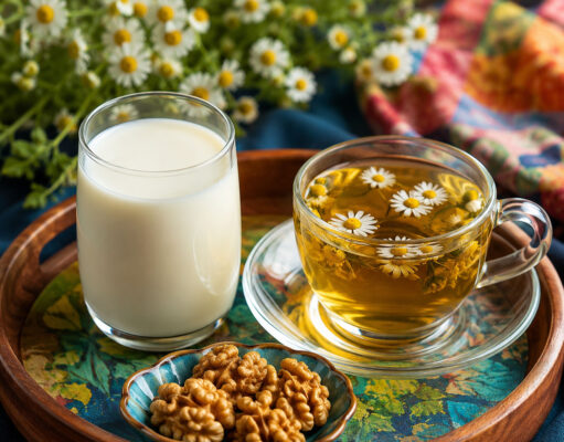 ঘুমের খাবার: দুধ, আখরোট আর ঘুমপিয়াসী ৫ বন্ধু! 😴🥛🌰 ঘুমের খাবার