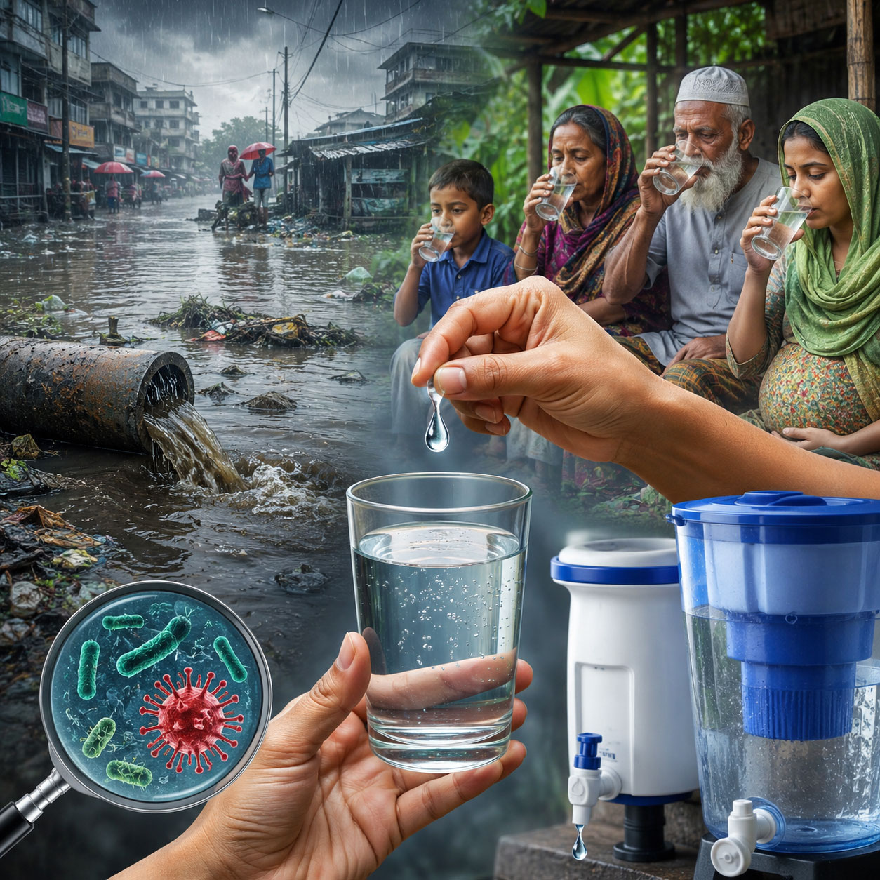 বর্ষাকালে পানিবাহিত রোগ: খাবার পানি নিরাপদ রাখার ১০টি কার্যকর উপায়
